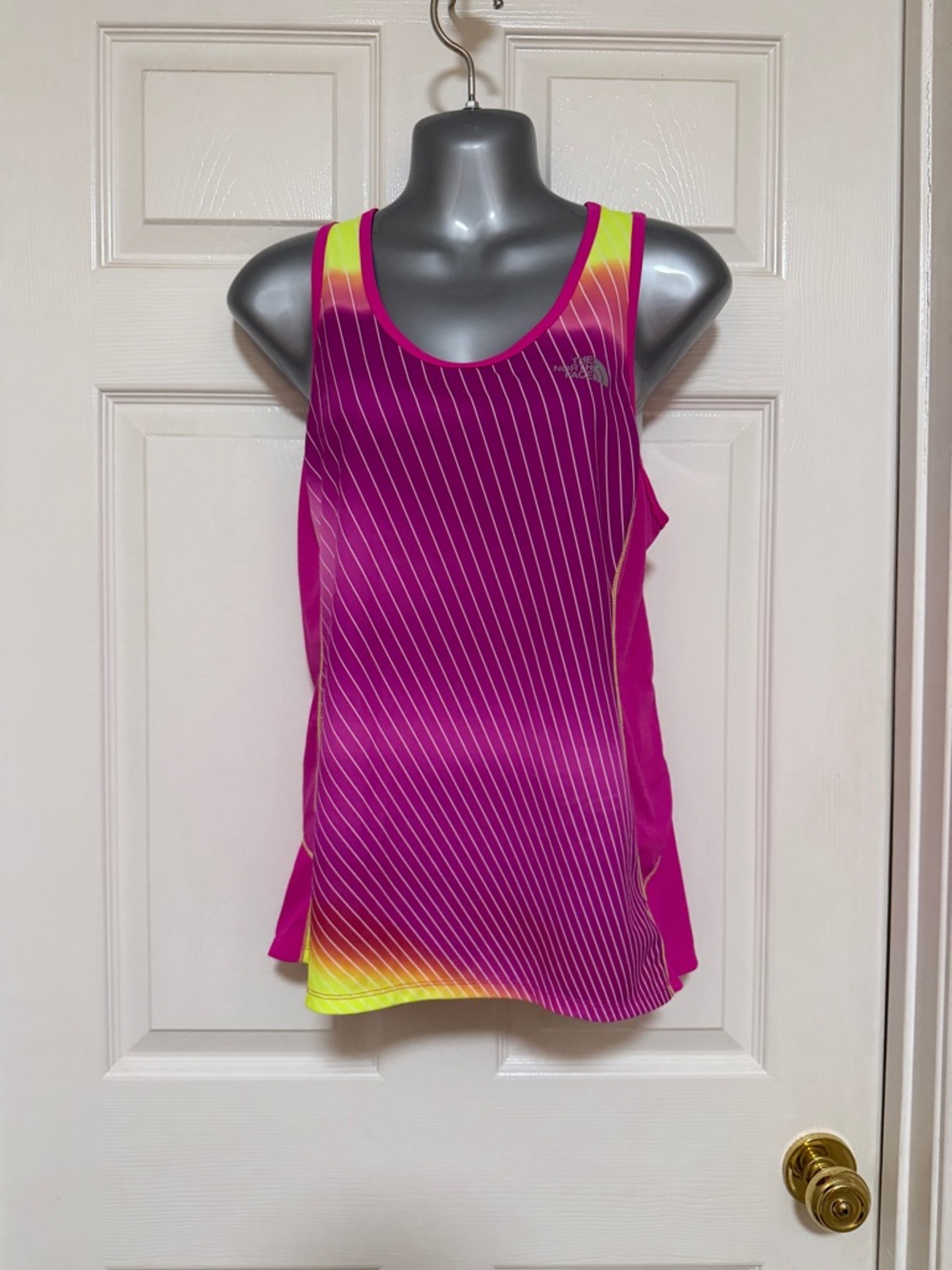 The North Face Women's Fuchsia & Neon Yellow Performance Tank M
